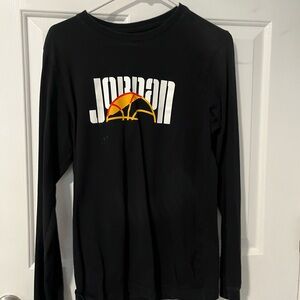 Jordan Long Sleeve Tee MJ Sports DNA Crewneck Graphic T Shirt Black Mens Size S